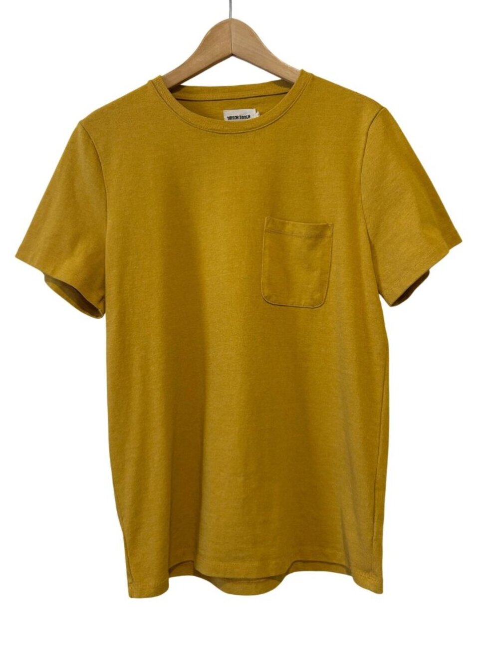 Taylor Stitch Short-Sleeve Heavy Bag Pocket Tee in Golden Yellow size 40 medium